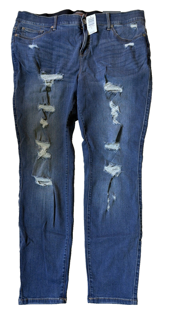 NWT Torrid Bombshell Skinny Distressed Jeans 22